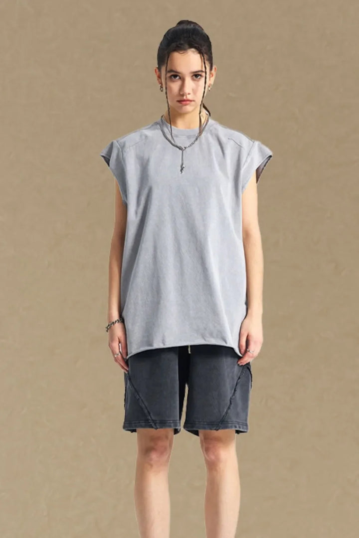 Men's Washed Round Neck Tank