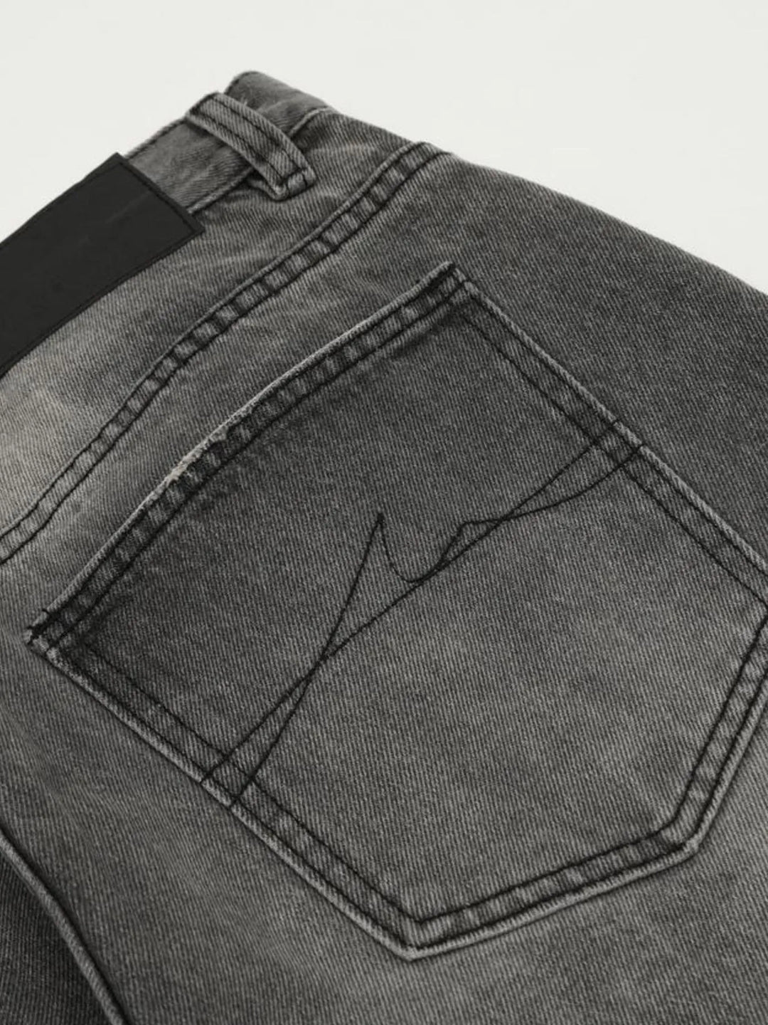 Men's Vintage Washed Distressed Wide-Leg Jeans
