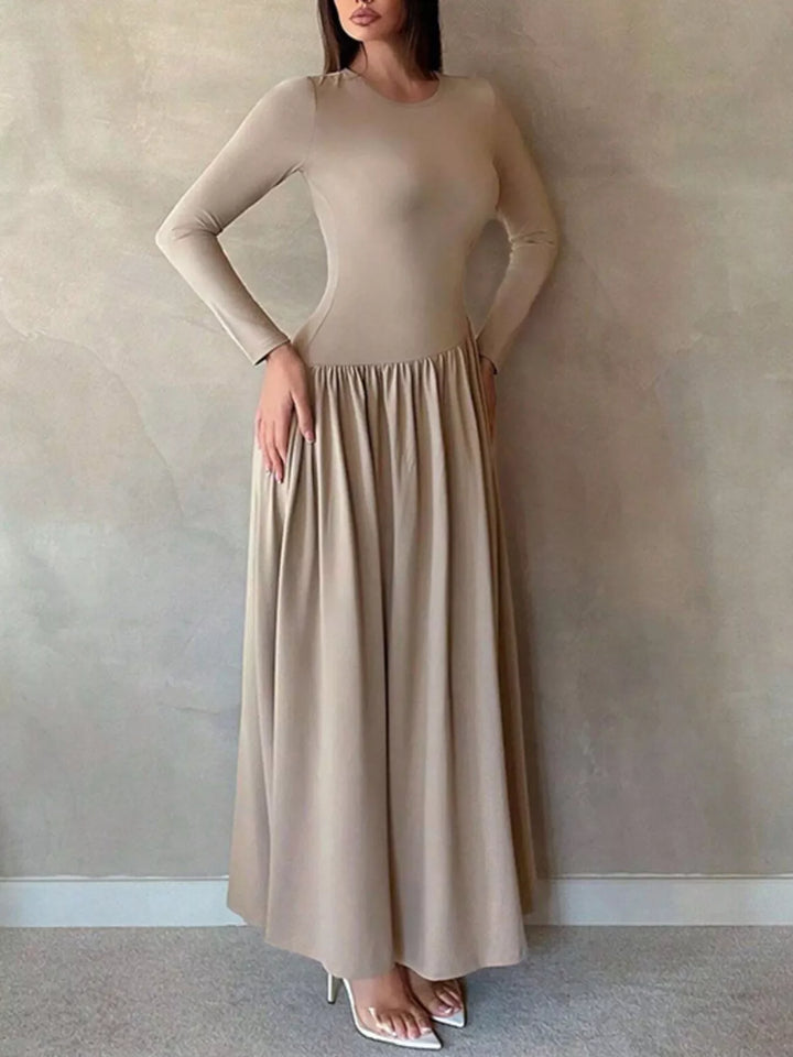 Long Sleeve A-Line Maxi Dress