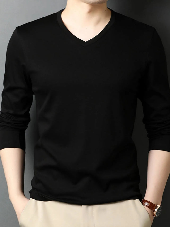 Men's V-Neck Long Sleeve T-Shirt