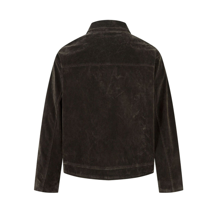 Deconstructed Jacket Design Mens Cropped Relaxed-fit Casual Outerwear