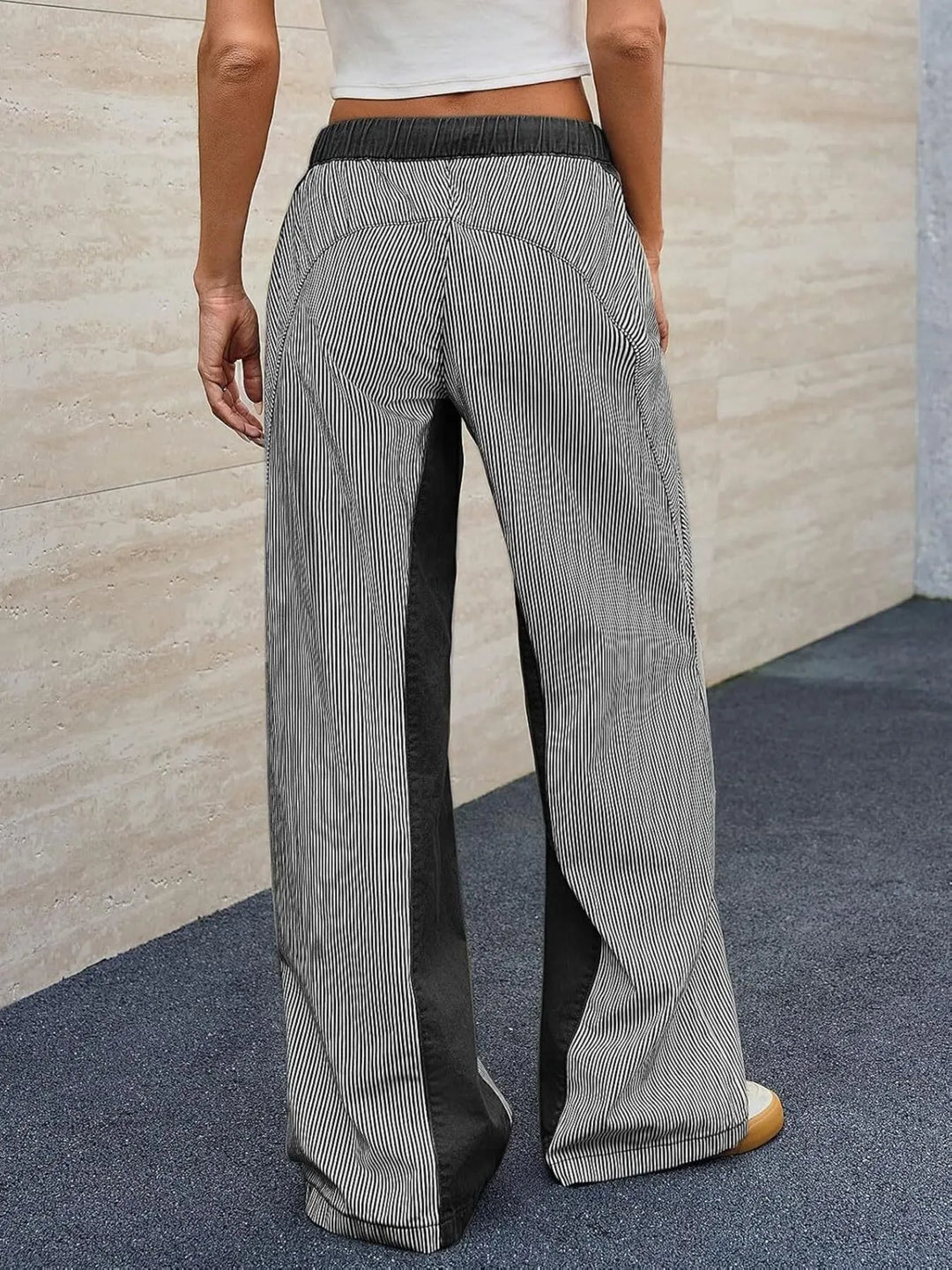 Striped Wide Leg Jeans