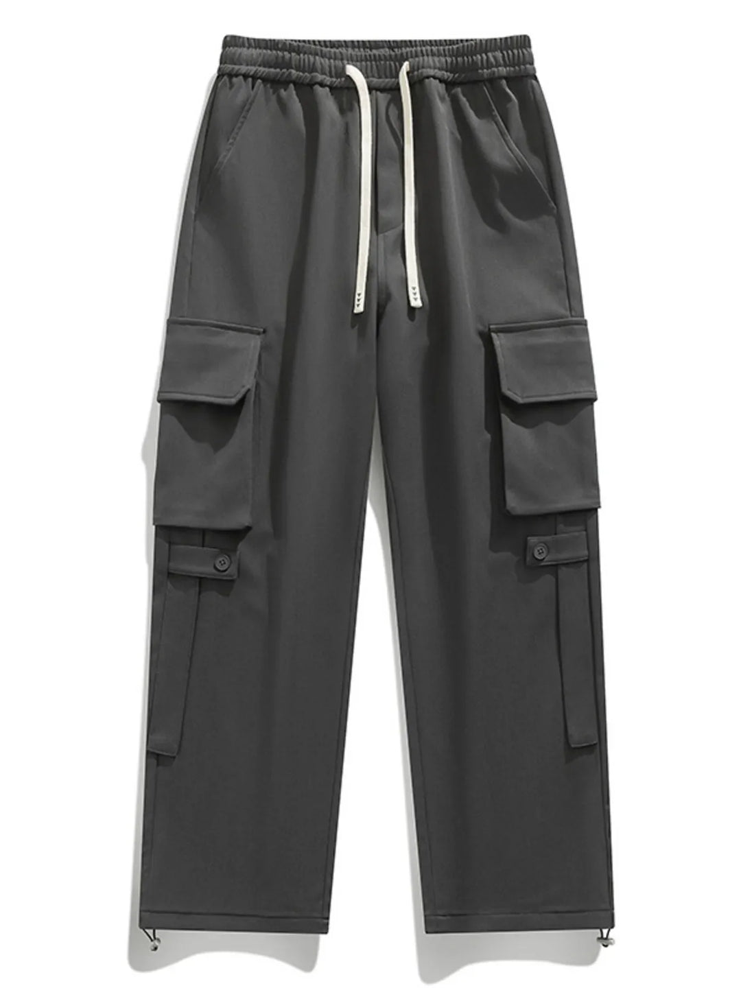 Men's Plus Size Loose Fit Cargo Pants with Drawstring