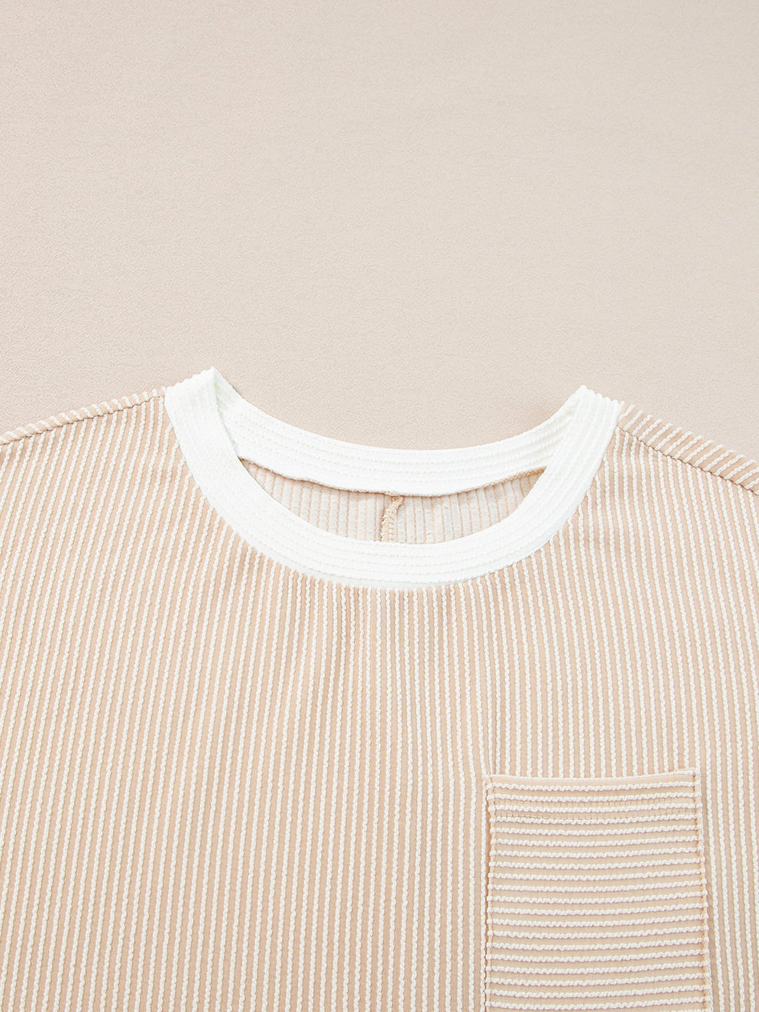 Twisted Ribbed Color Block Trim T Shirt Shift Dress