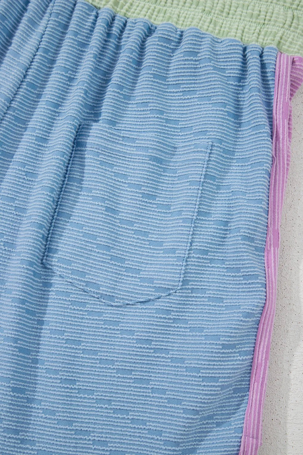 Contrast Round Neck Top and Shorts Set