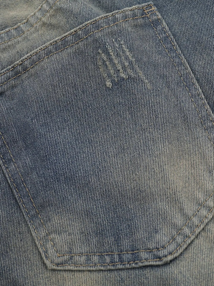 Men's Distressed Wide Leg Jeans