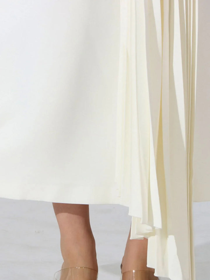 Single Shoulder Pleated Dress