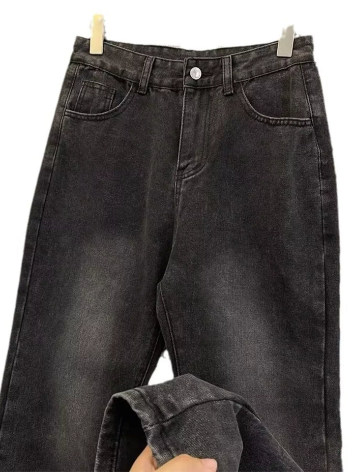 Men's Plus Size Vintage Wash Straight Leg Jeans