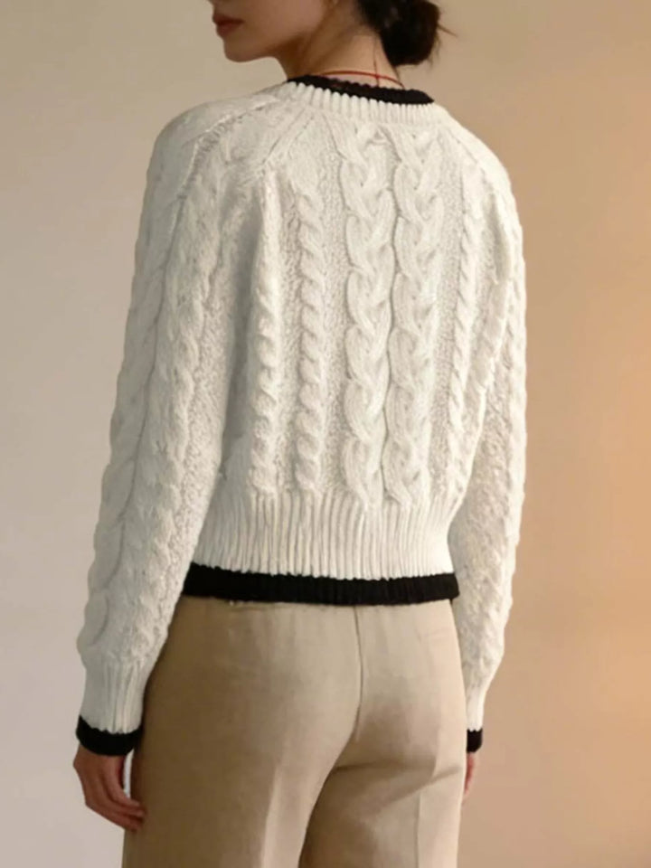 Cable Knit Button Up Cardigan