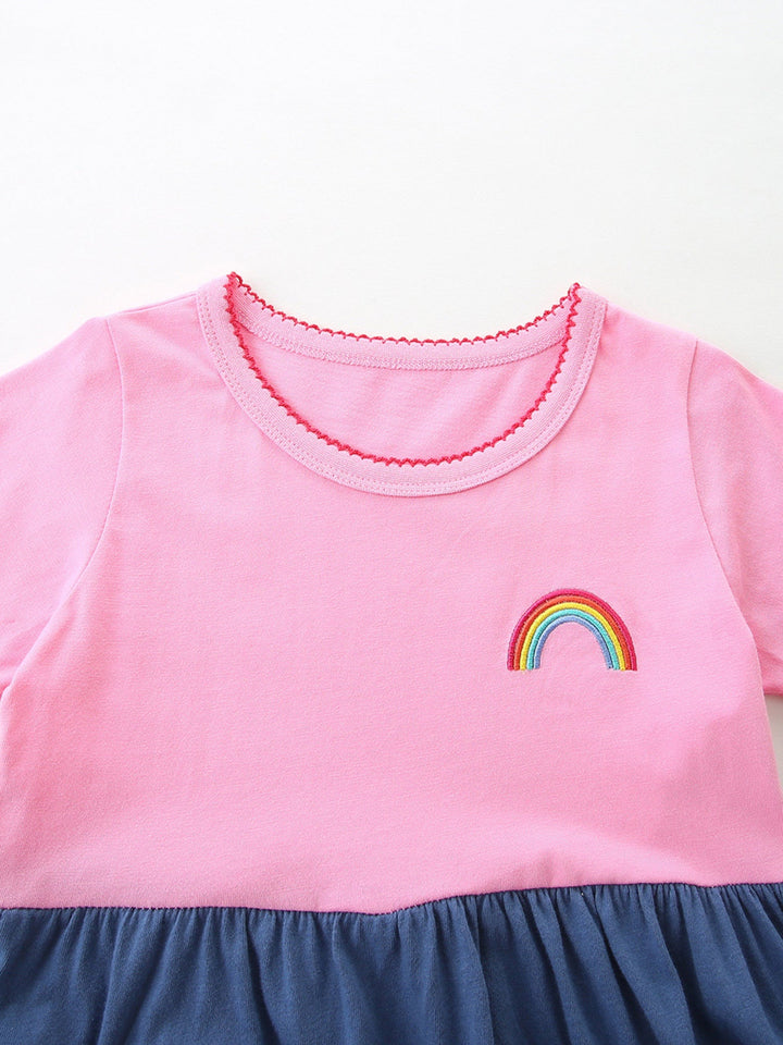 Children's Heart Embroidered Casual Dress