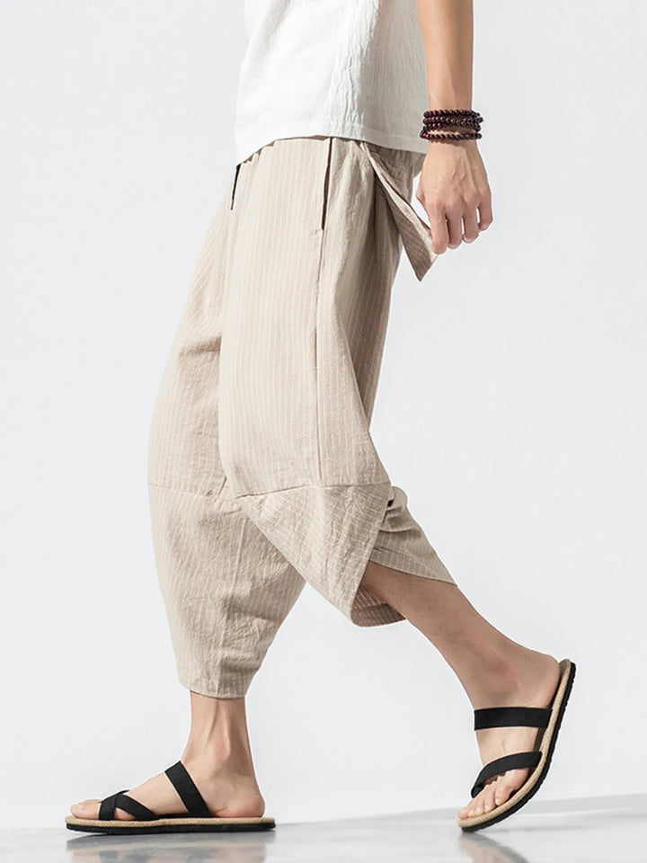 Men's Plus Size Striped Wide Leg Pants