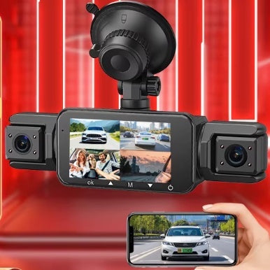Panoramic Dash Cam Plug-and-Play Night Vision 4-Camera Reversing View