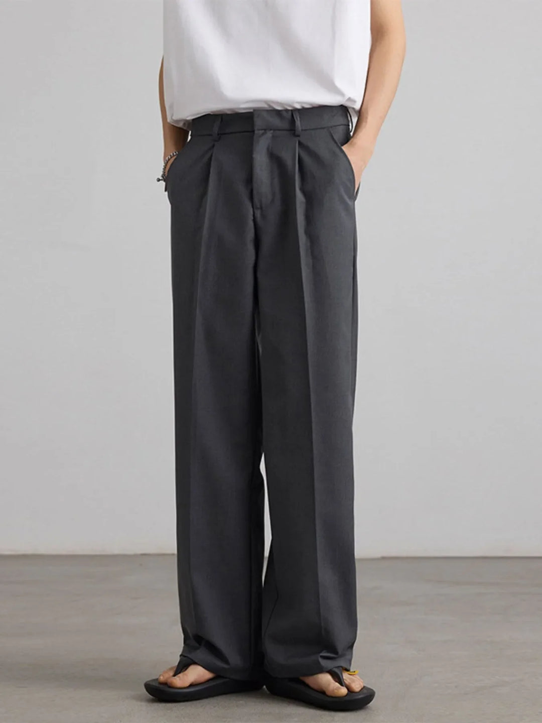 Men's Wide Leg Pleated Flowy Drape Pants