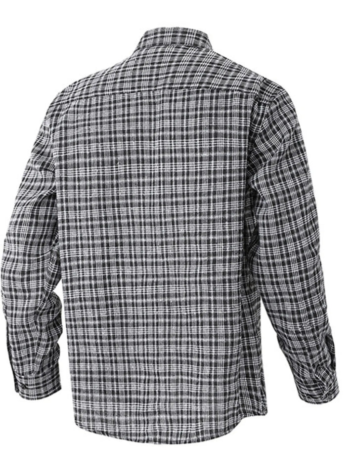 Men's Casual Plaid Long Sleeve Shirt
