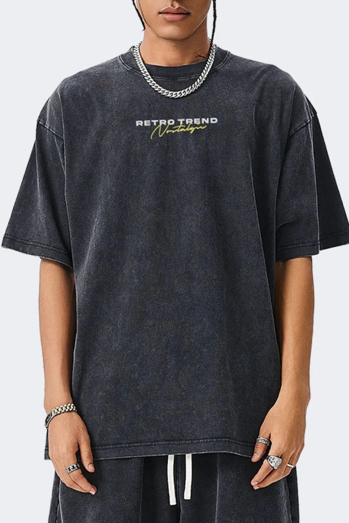Men's Letter Graphic Round Neck Short Sleeve T-Shirt