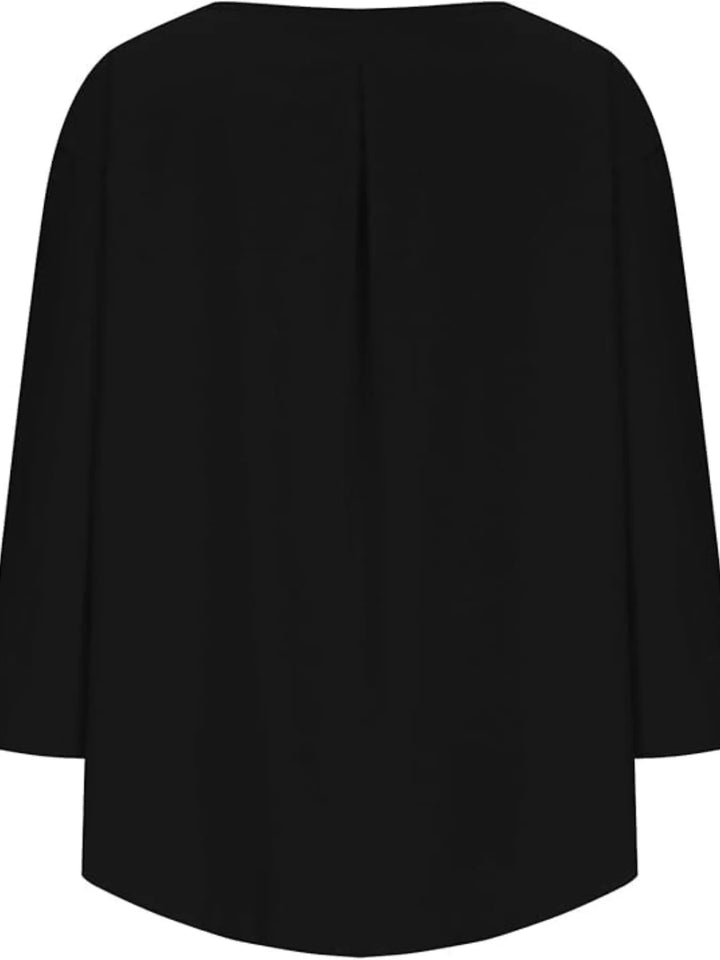 Full Size Round Neck Relaxed Fit Blouse Plus Size