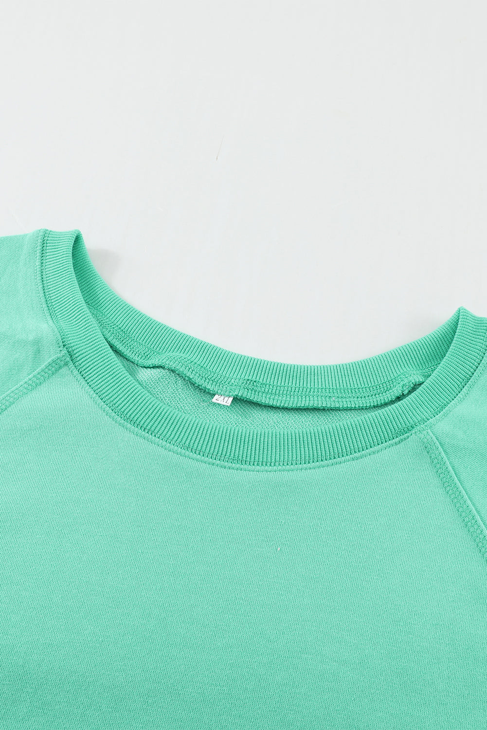 Sweat-shirt vert en coton mélangé French Terry