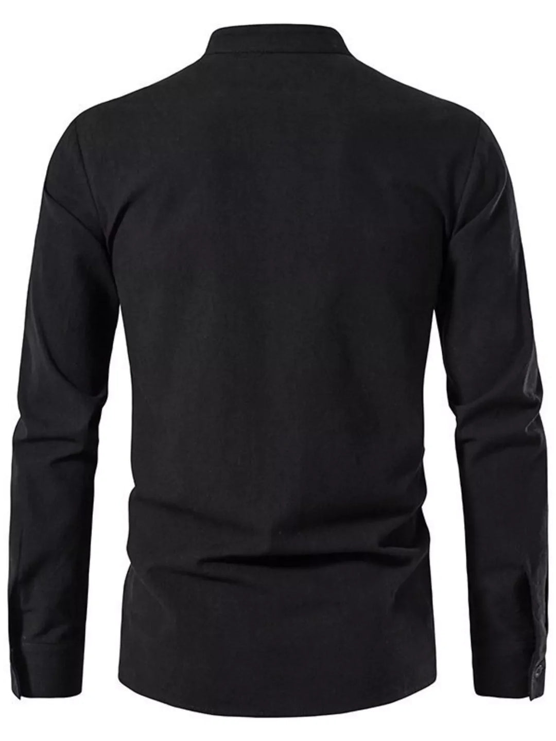 Men's Full Size Casual Lace-Up Long Sleeve Shirt Plus Size