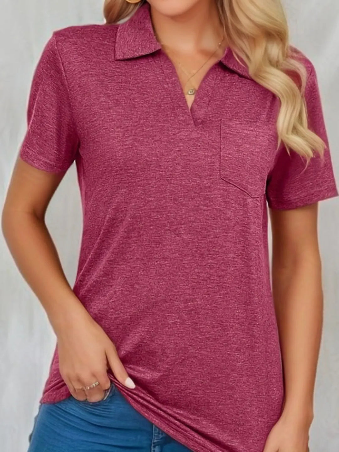 Johnny Collar Short Sleeve Top