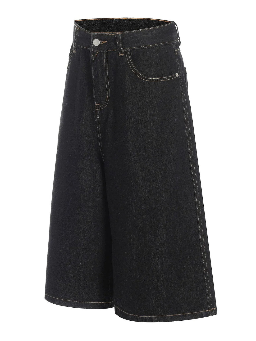 Men's Wide Leg Wash Denim Shorts