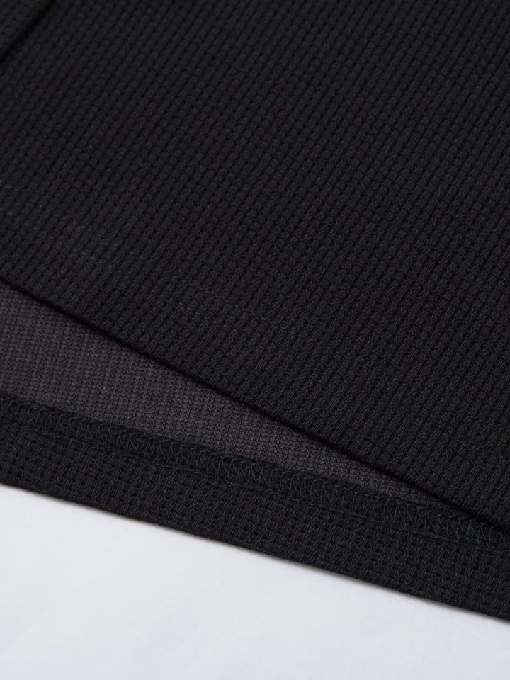 Men's Henley Structured Waffle-Knit T-Shirt