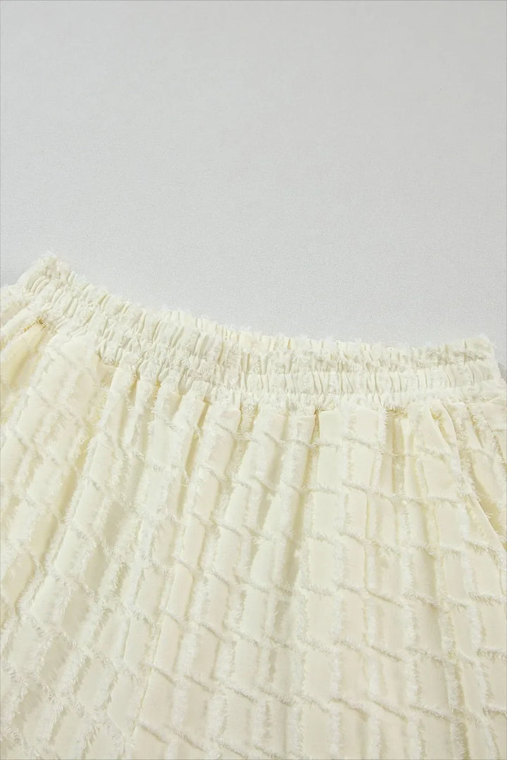 Textured Round Neck Top and Pants Set