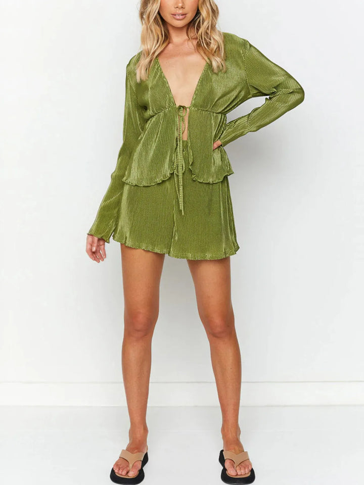 Long Sleeve Top and Shorts Set
