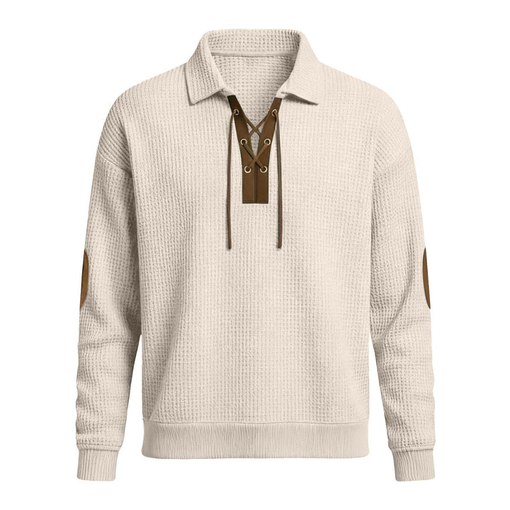 Mens Fashion Solid-Color Long-Sleeve Loose-Fit Sweatshirt