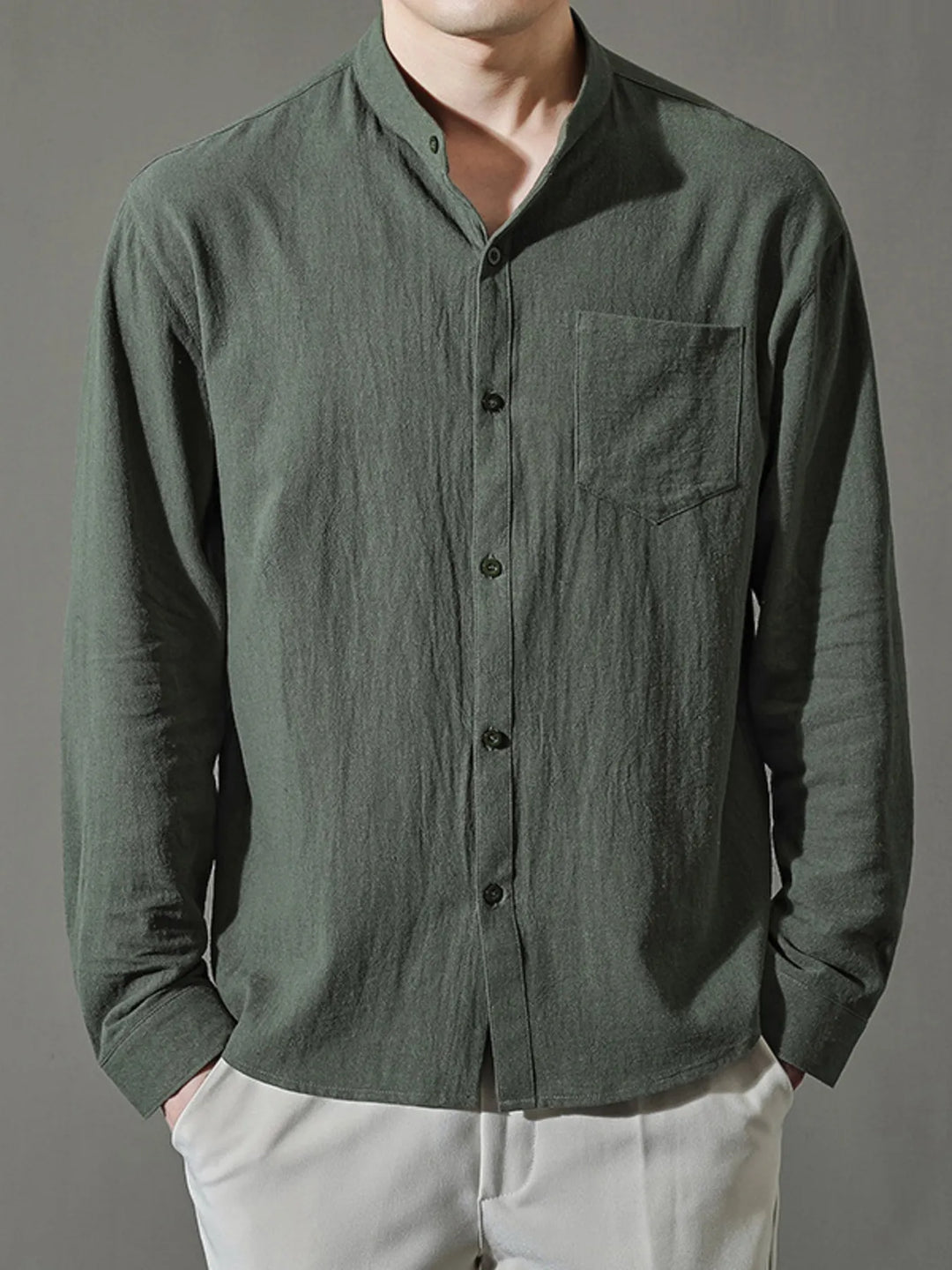 Men's Plus Size Button Up Long Sleeve Shirt