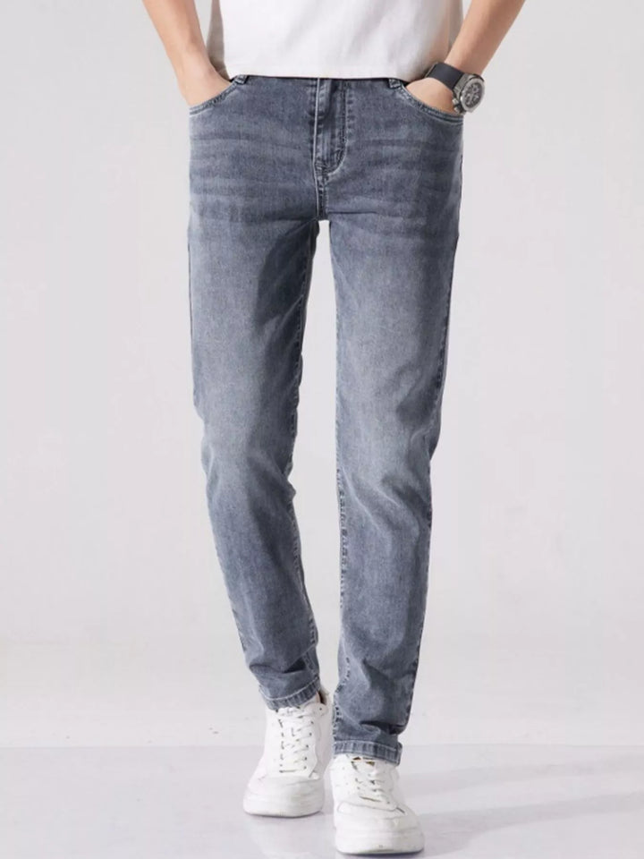 Men's Washed Slim Fit Jeans
