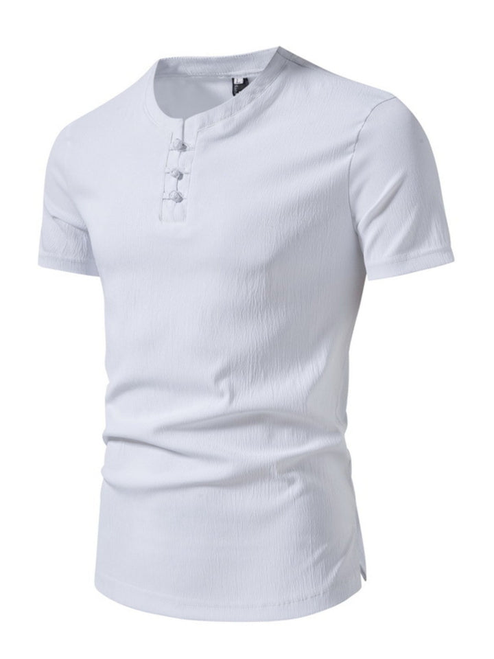 Men's Plus Size Casual Button Henley T-Shirt