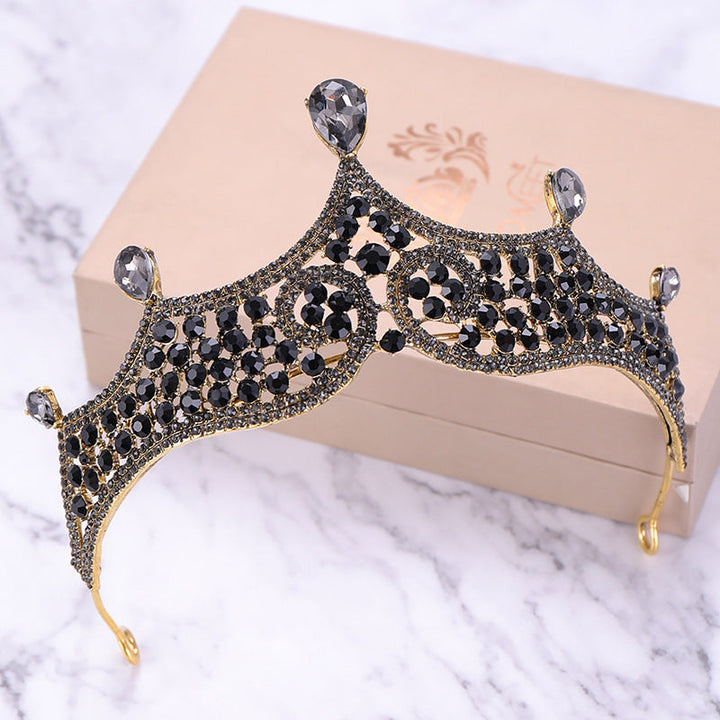 Retro Baroque Black Marriage Royale Decorative Crown