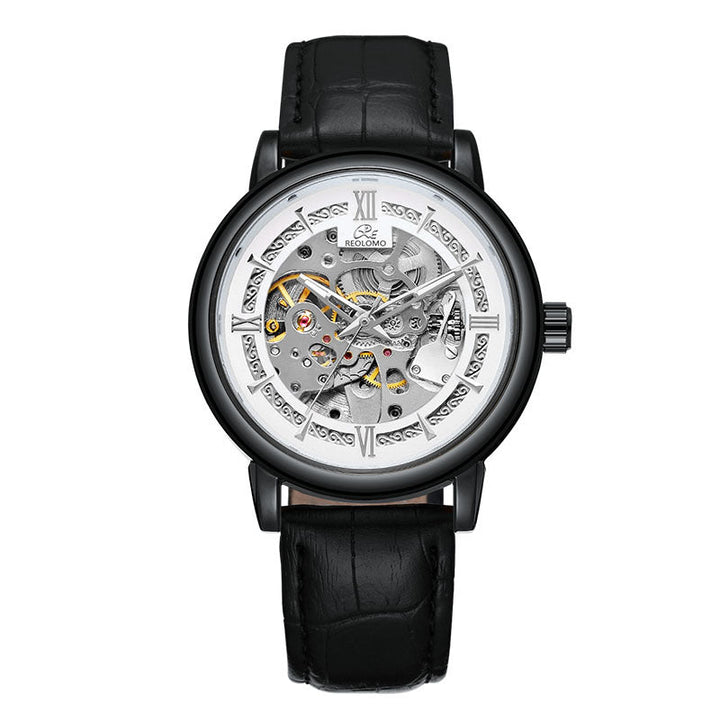 European And American-style Mens Fashionable Hollow-out Mechanical Watch