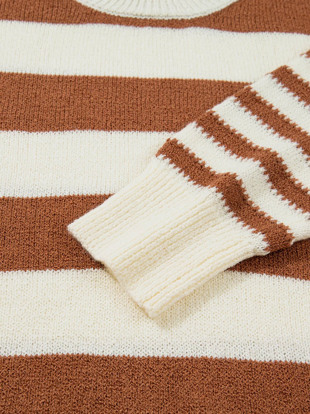 Stripe Drop Shoulder Sleeve Patchwork Baggy Sweater