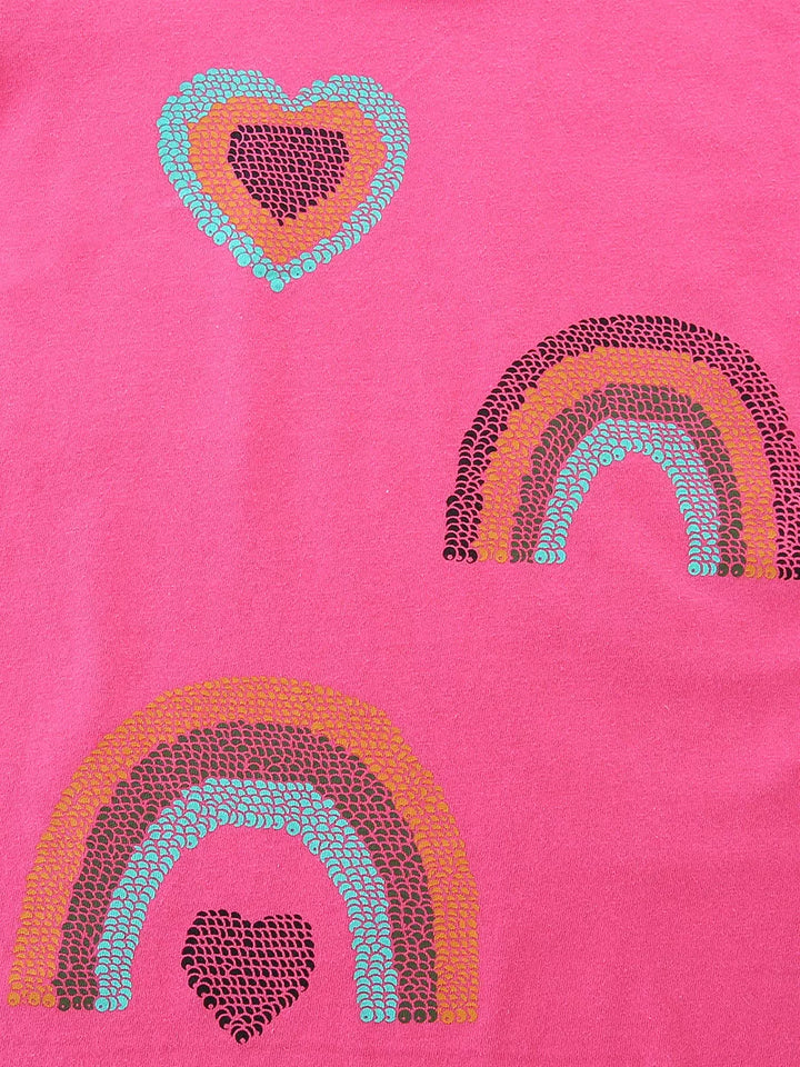 Children's Heart & Rainbow Round Neck Tee