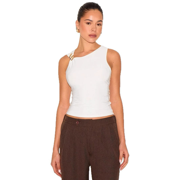 Women's Solid Color Off The Shoulder Slim Fit Versatile Top