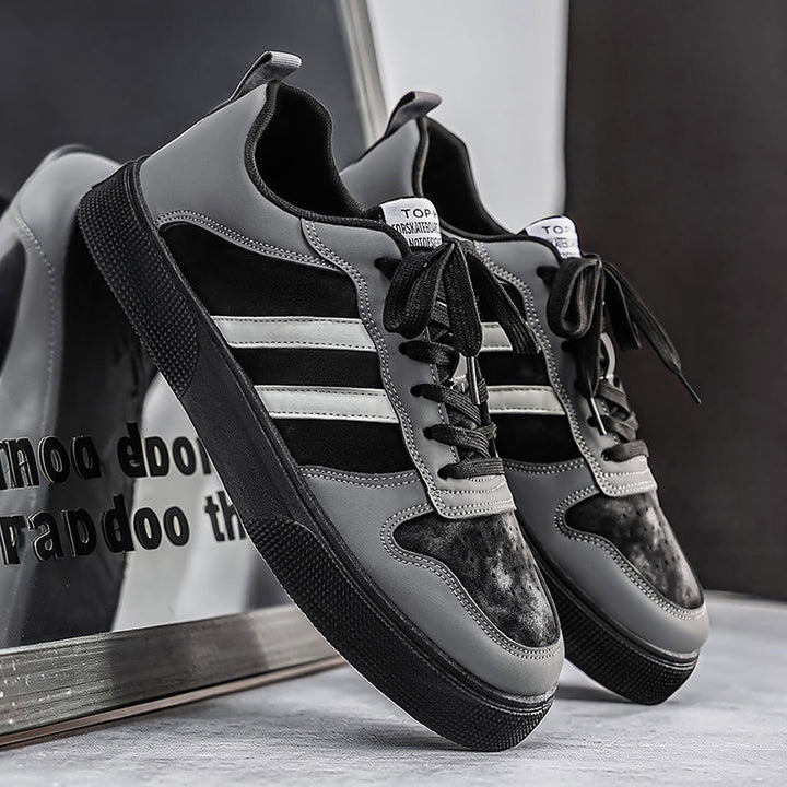Bestseller Men's Trendy Striped Skate Shoes, Breathable Low-Top Sneakers, Versatile Casual Footwear For All Seasons