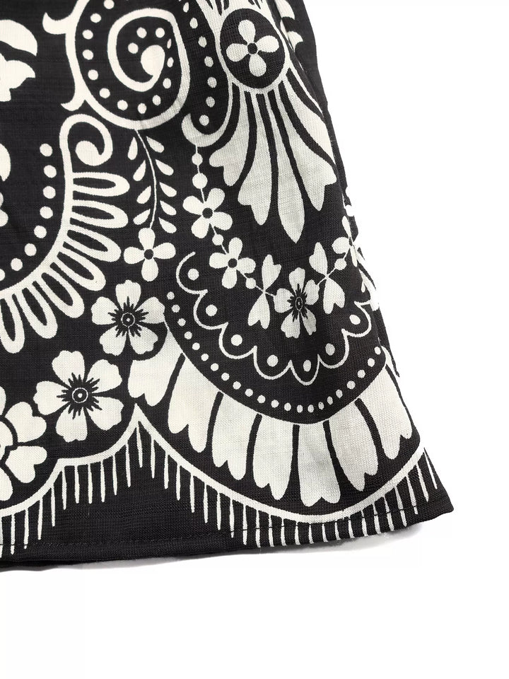 Color Block Floral Print Cami Dress
