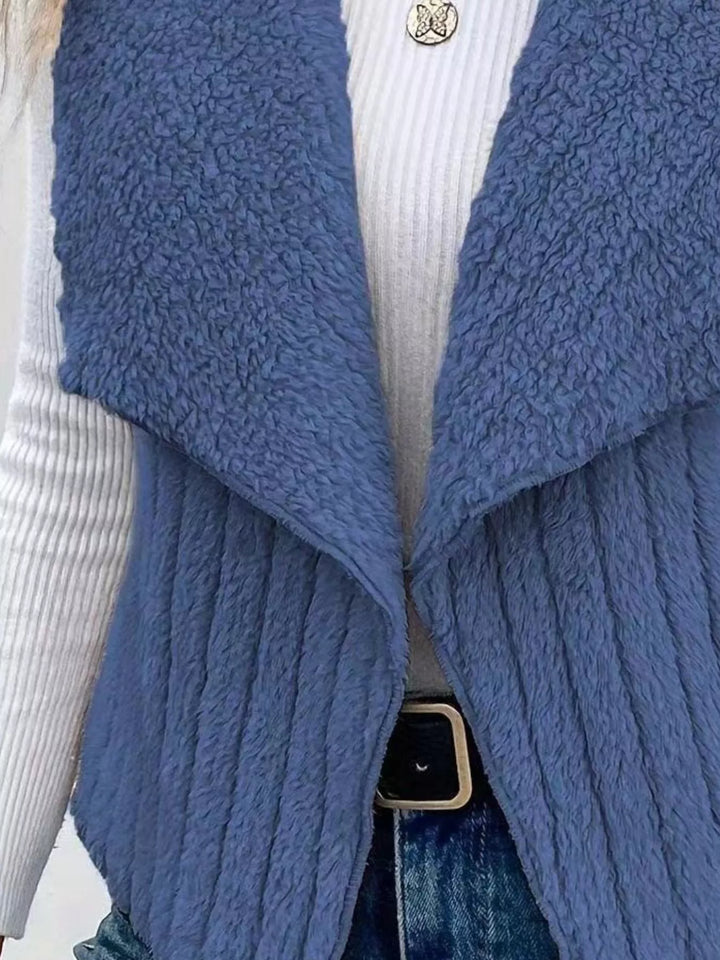 Cozy Fleece Open Front Vest Coat