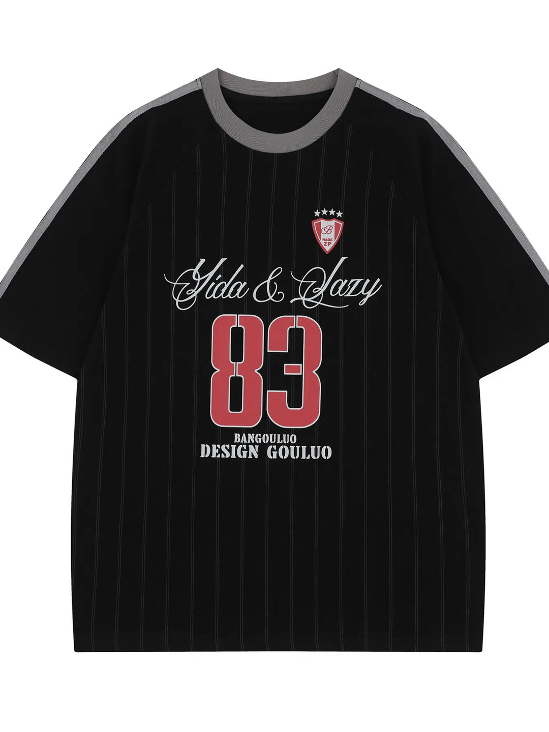 Men's Number 83 Striped Baseball T-Shirt