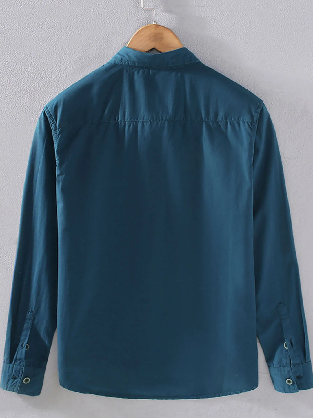 Men's Plus Size Color Block Button Up Long Sleeve Shirt