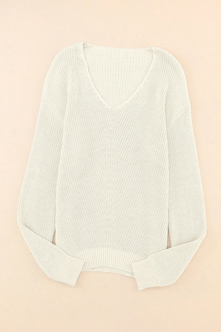 V-Neck Drop Shoulder Sweater