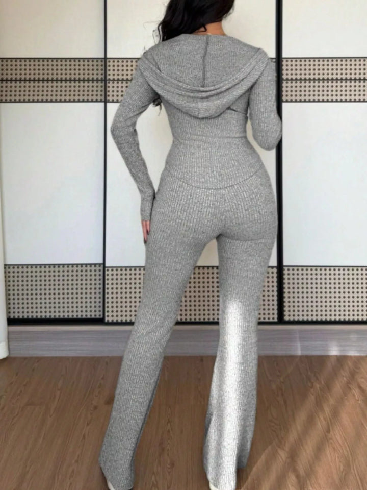 Zip Up Hooded Top and Pants Set