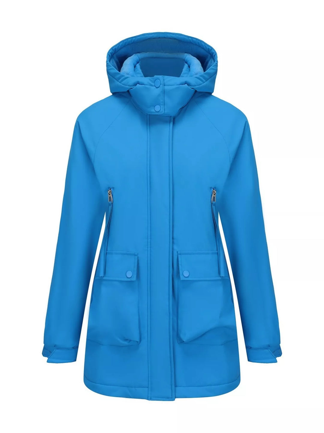 Full Size Zip Up Hooded Parka Outerwear Plus Size