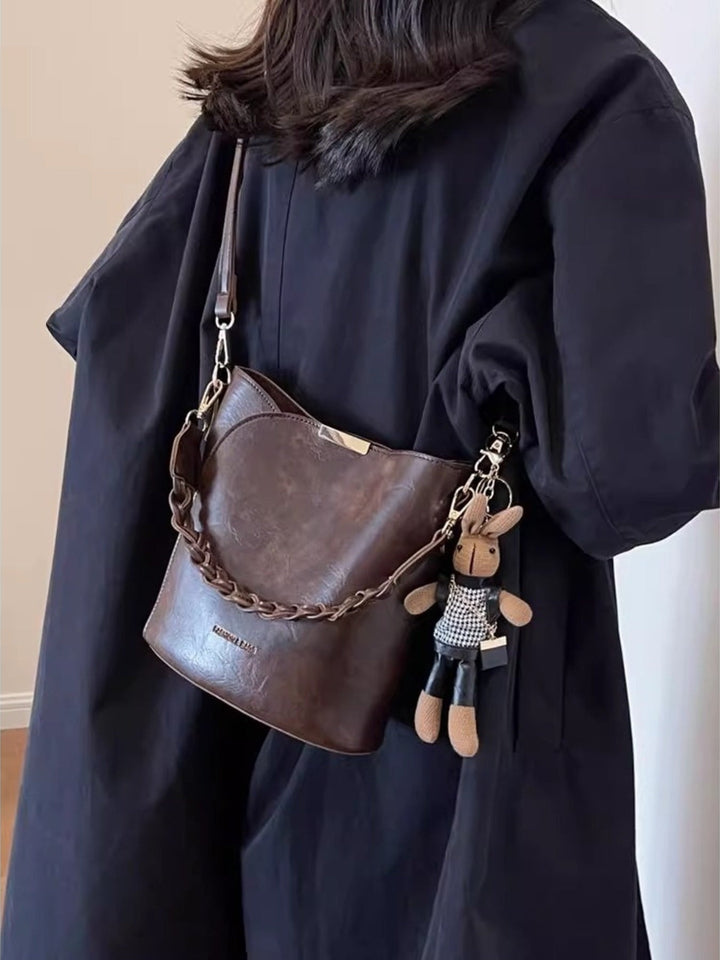 Braided Detail Bucket Crossbody Bag