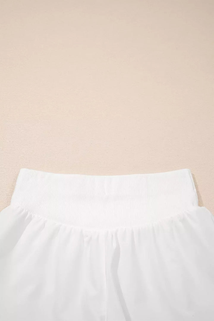 High Waist Ribbed Waistband Shorts