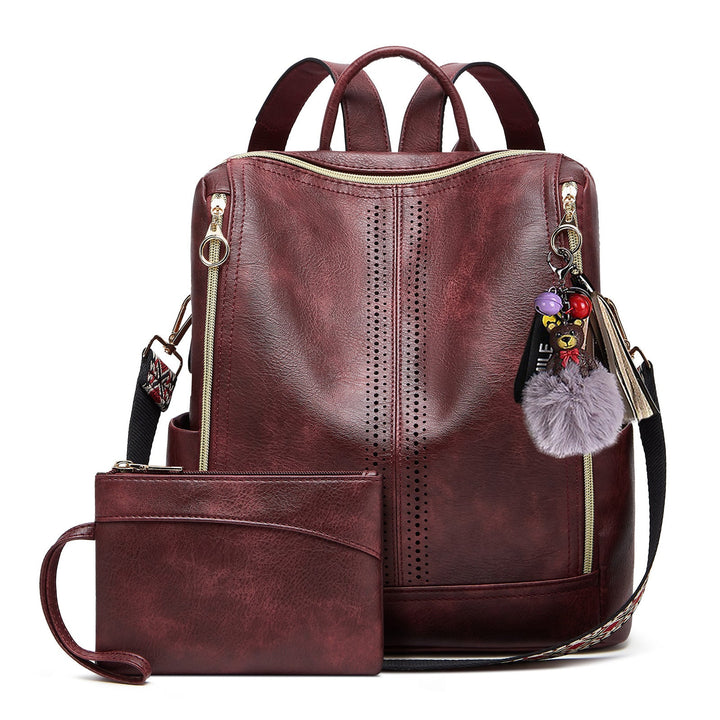 Springsummer Korean-style Casual Soft-leather Womens Backpack
