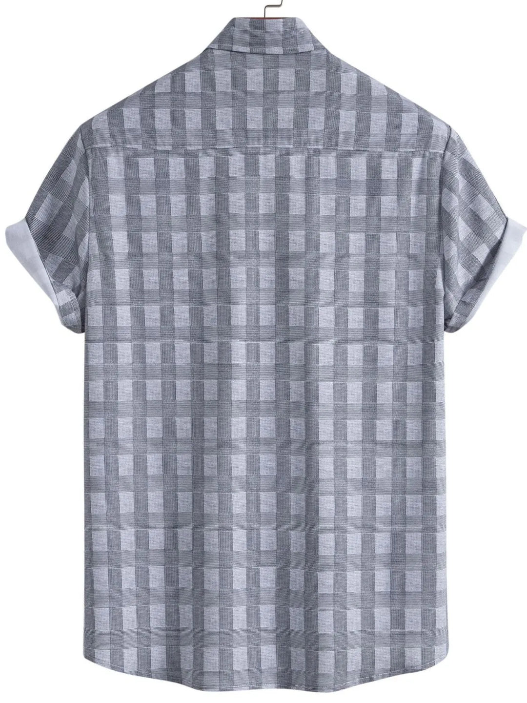 Men's Plus Size Casual Plaid Short Sleeve Button-Down Shirt