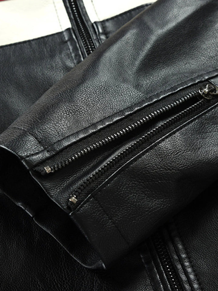 Men's Plus Size Contrast Zip Up Long Sleeve Jacket