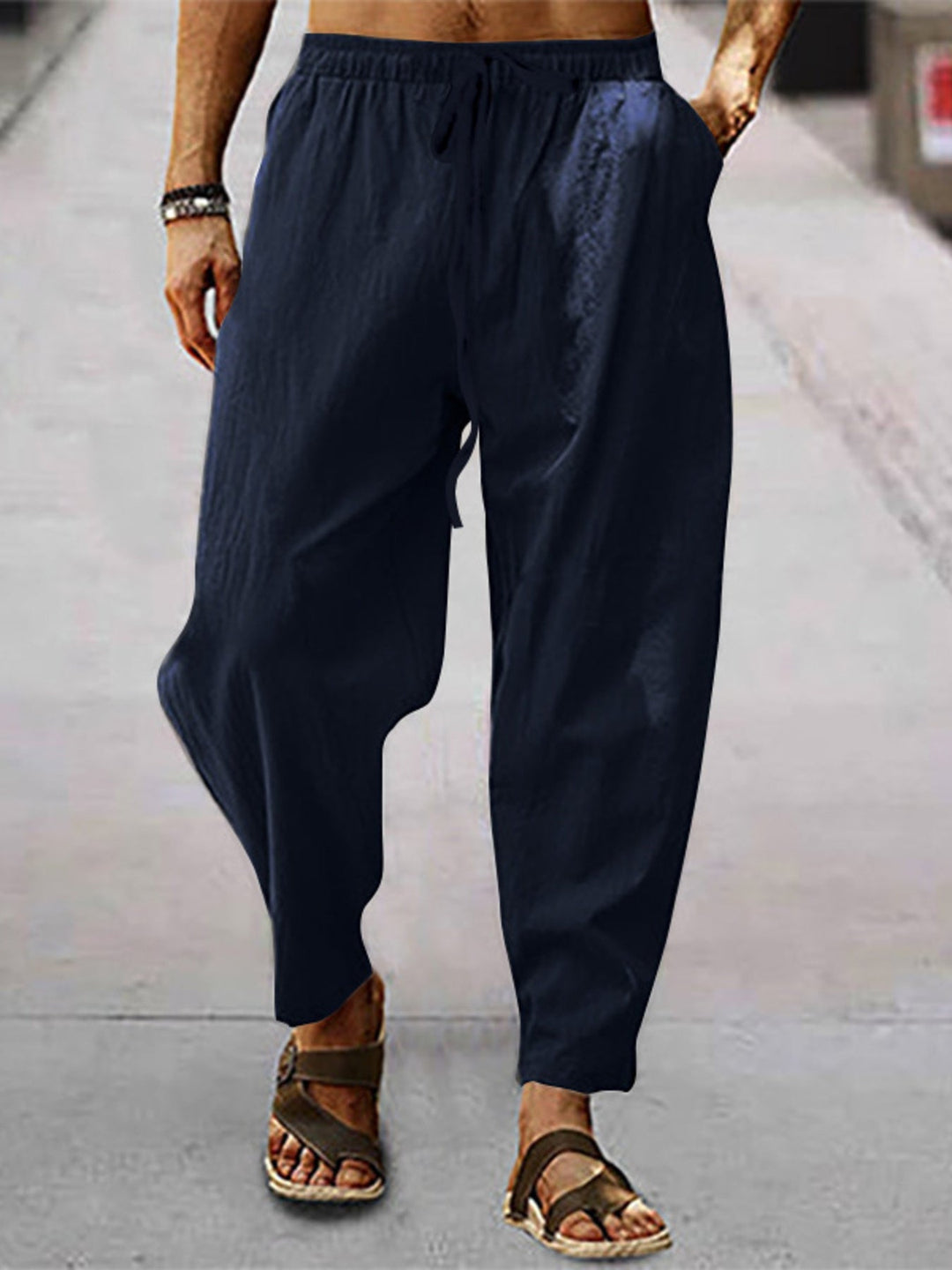 Men's Full Size Drawstring Wide Leg Pants Plus Size